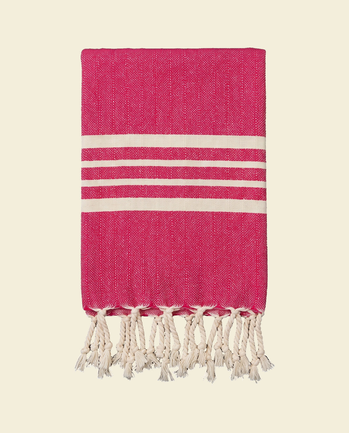 gastendoek Krem Sultan fuchsia - op kleur