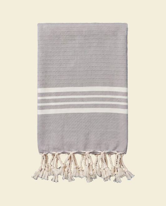 gastendoek Krem Sultan light grey - op kleur