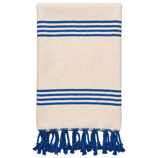 gastendoek Krem Sultan natural royal blue - vrijstaand