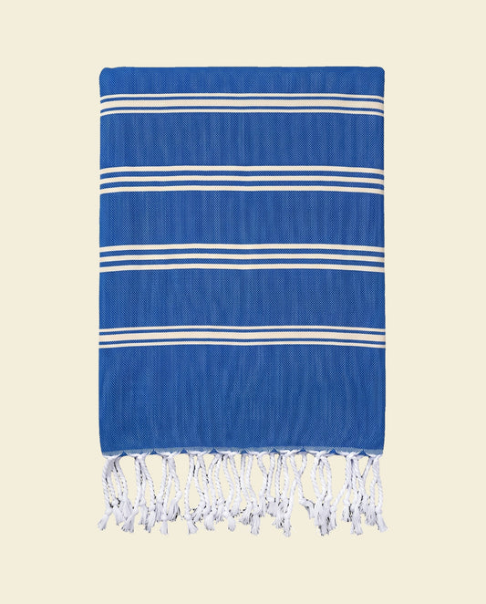 gastendoek Krem Sultan royal blue - op kleur