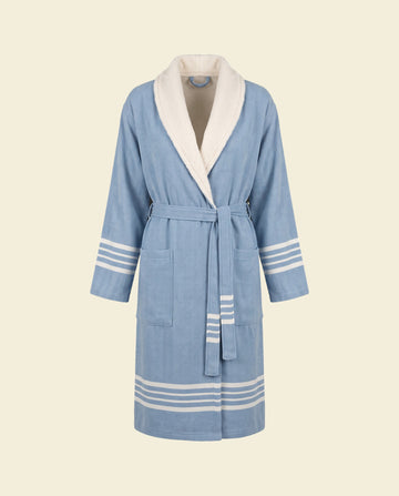 gevoerde hamam badjas Krem Sultan air-blue