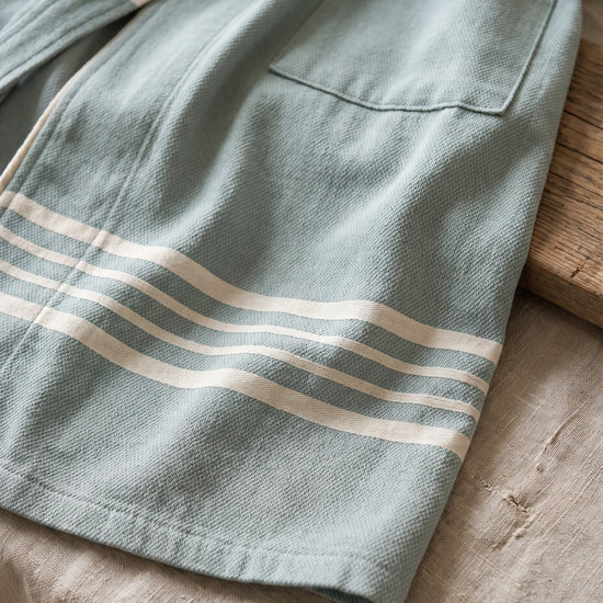 gevoerde hamam badjas Krem Sultan almond green - detail