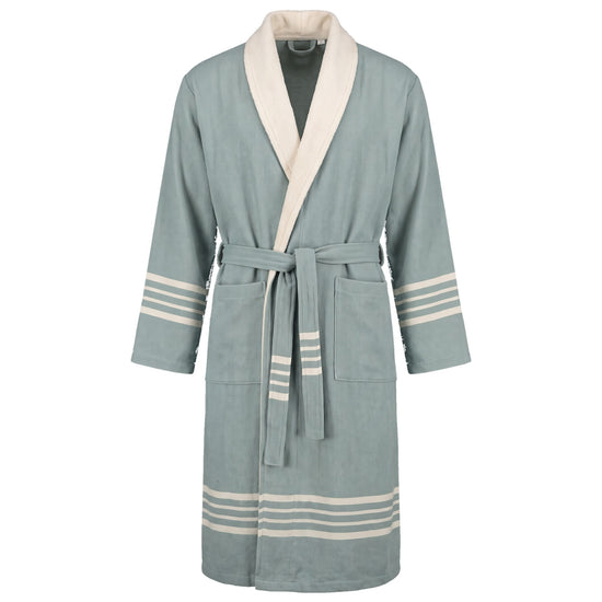 gevoerde hamam badjas Krem Sultan almond green - vrijstaand