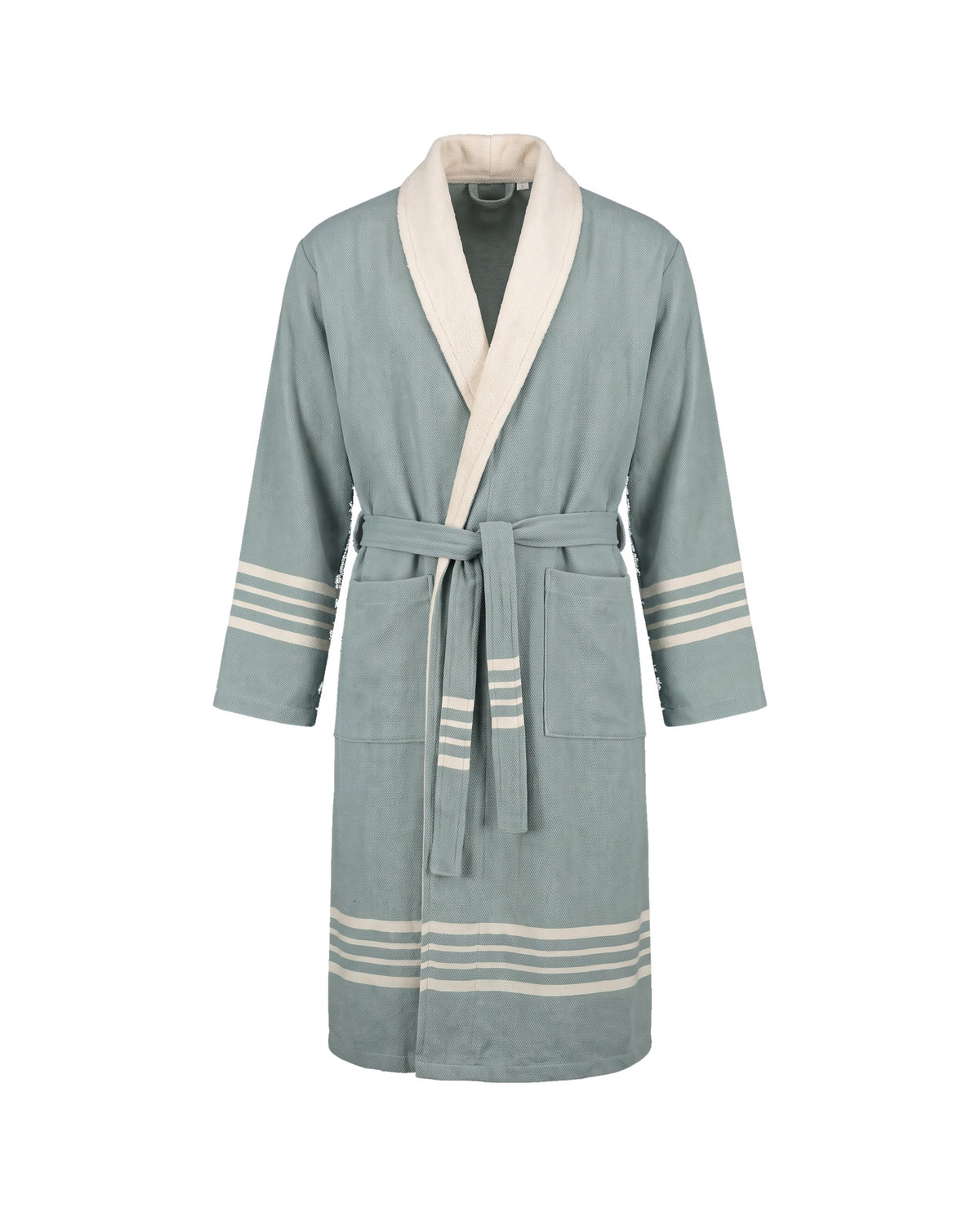 gevoerde hamam badjas Krem Sultan almond green - vrijstaand