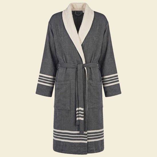 gevoerde hamam badjas Krem Sultan black - op kleur