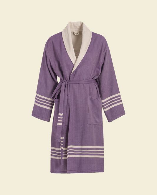gevoerde hamam badjas Krem Sultan dark purple - op kleur