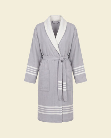 gevoerde hamam badjas Krem Sultan light-grey
