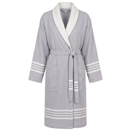 gevoerde hamam badjas Krem Sultan light grey - vrijstaand
