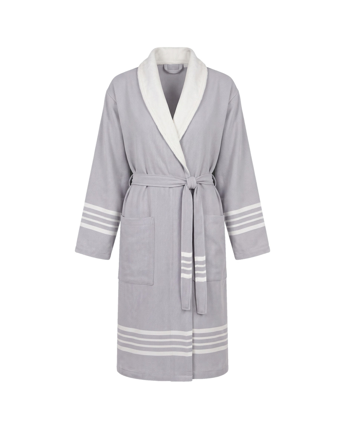 gevoerde hamam badjas Krem Sultan light grey - vrijstaand