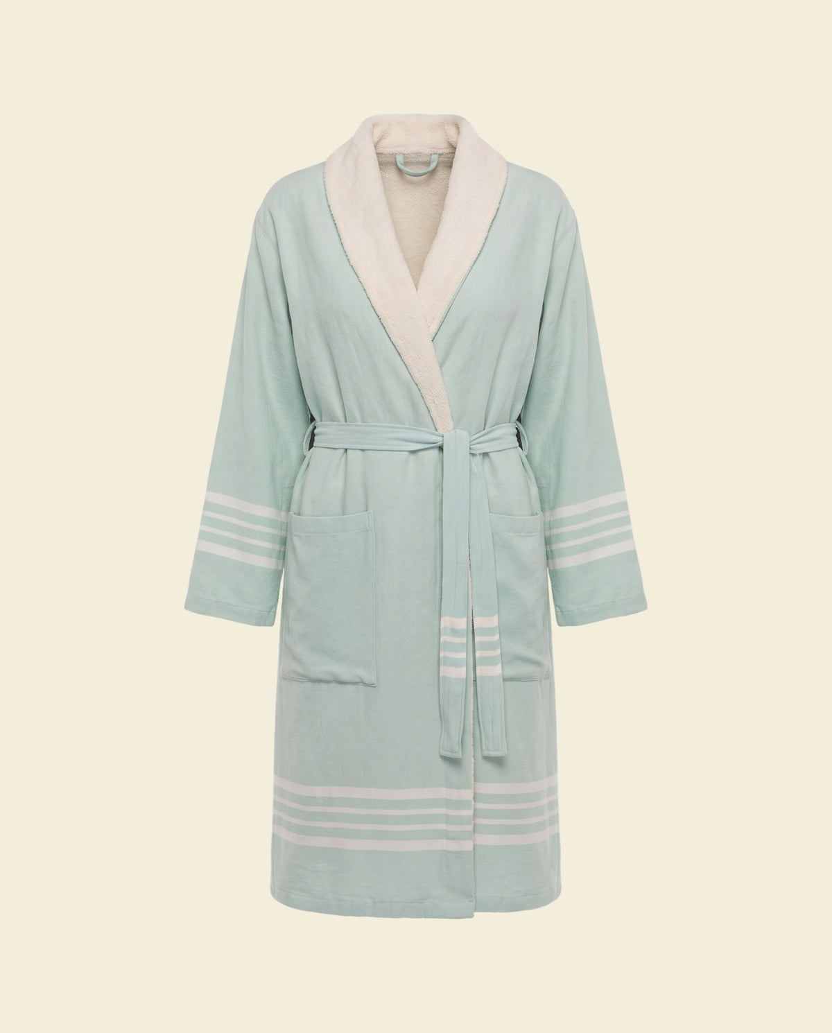 gevoerde hamam badjas Krem Sultan mint - op kleur