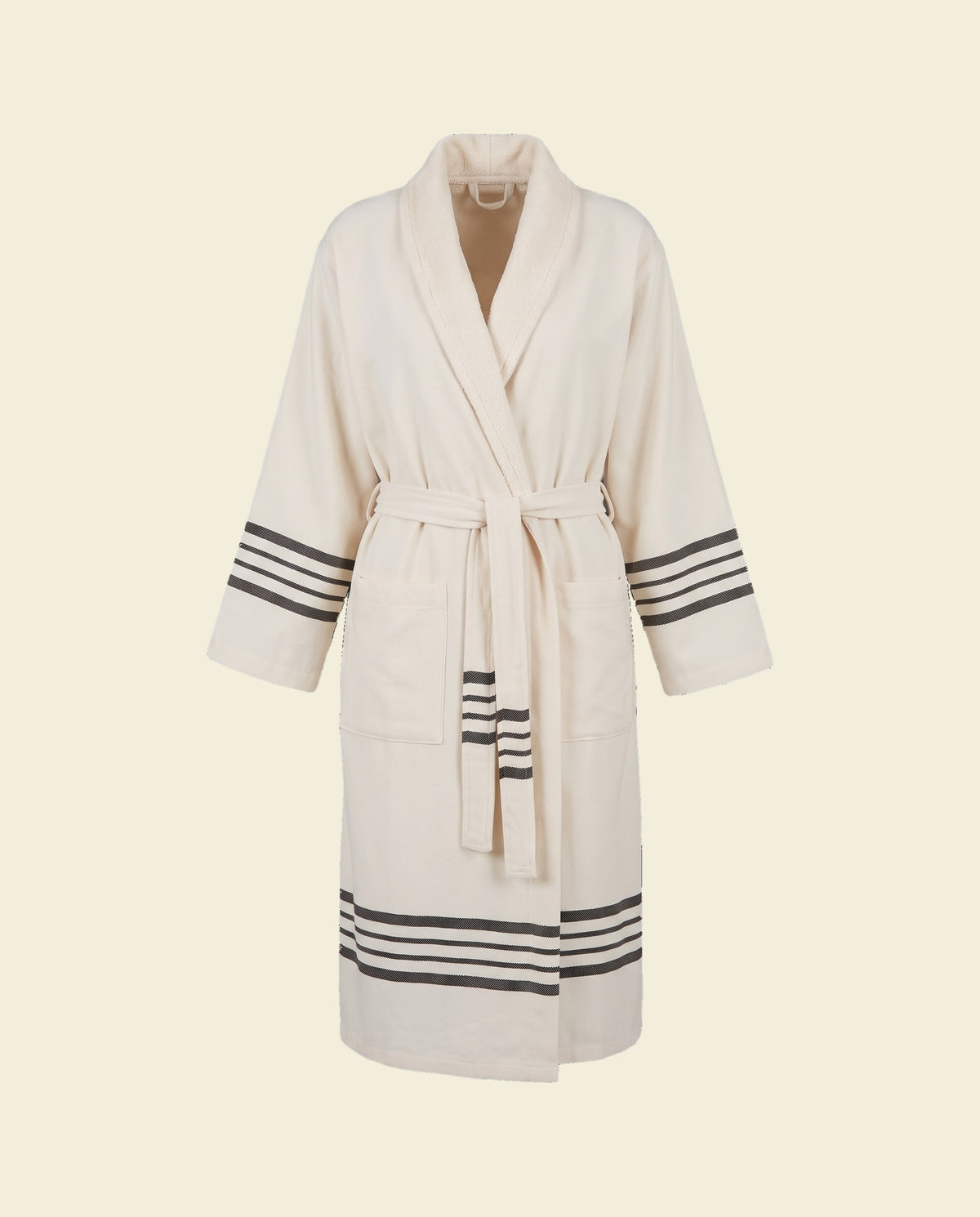 gevoerde hamam badjas Krem Sultan natural black - op kleur