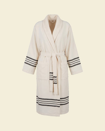 gevoerde hamam badjas Krem Sultan natural black - op kleur