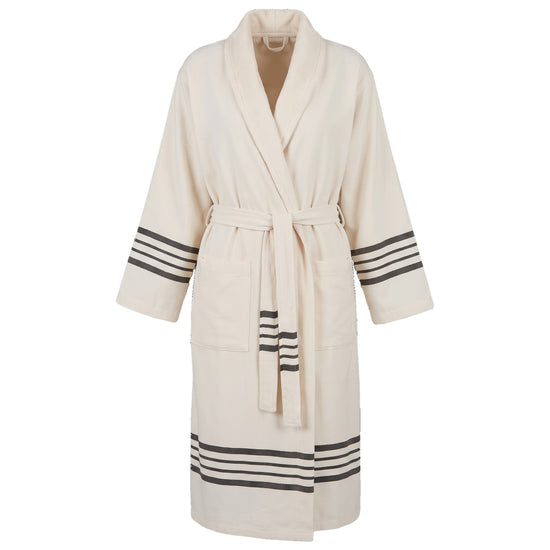 gevoerde hamam badjas Krem Sultan natural black - vrijstaand