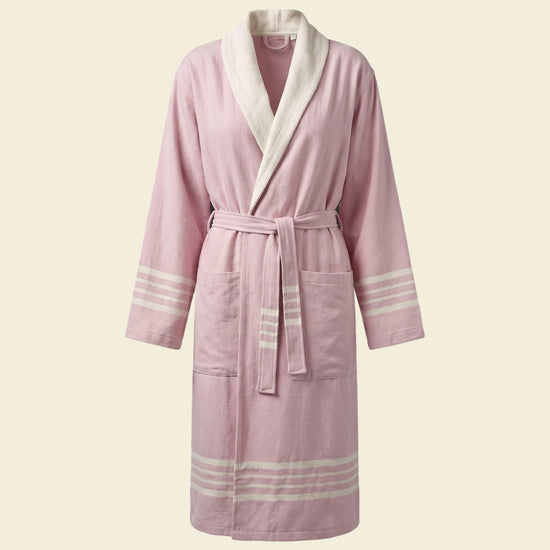 gevoerde hamam badjas Krem Sultan rose pink - op kleur