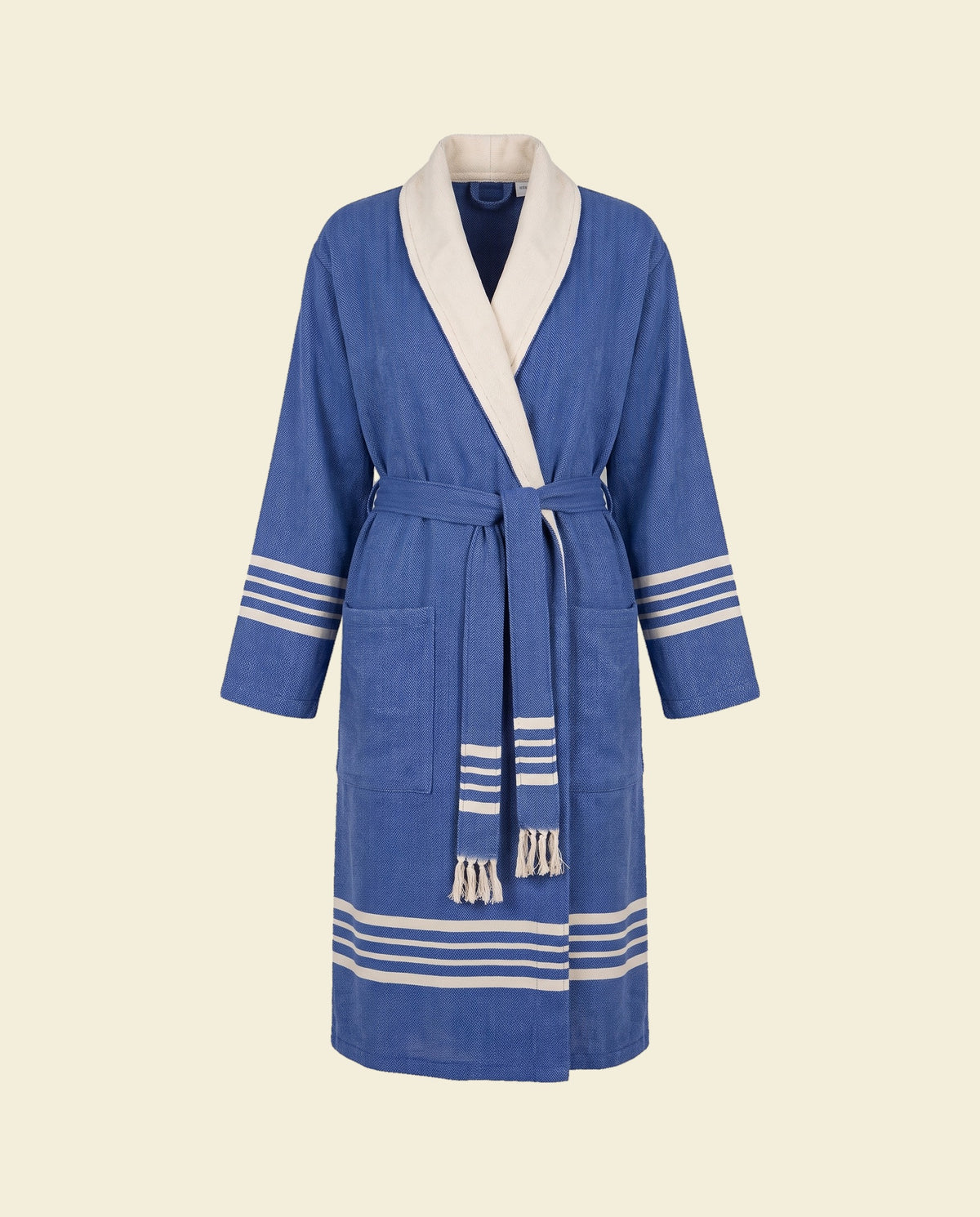 gevoerde hamam badjas Krem Sultan royal blue - op kleur