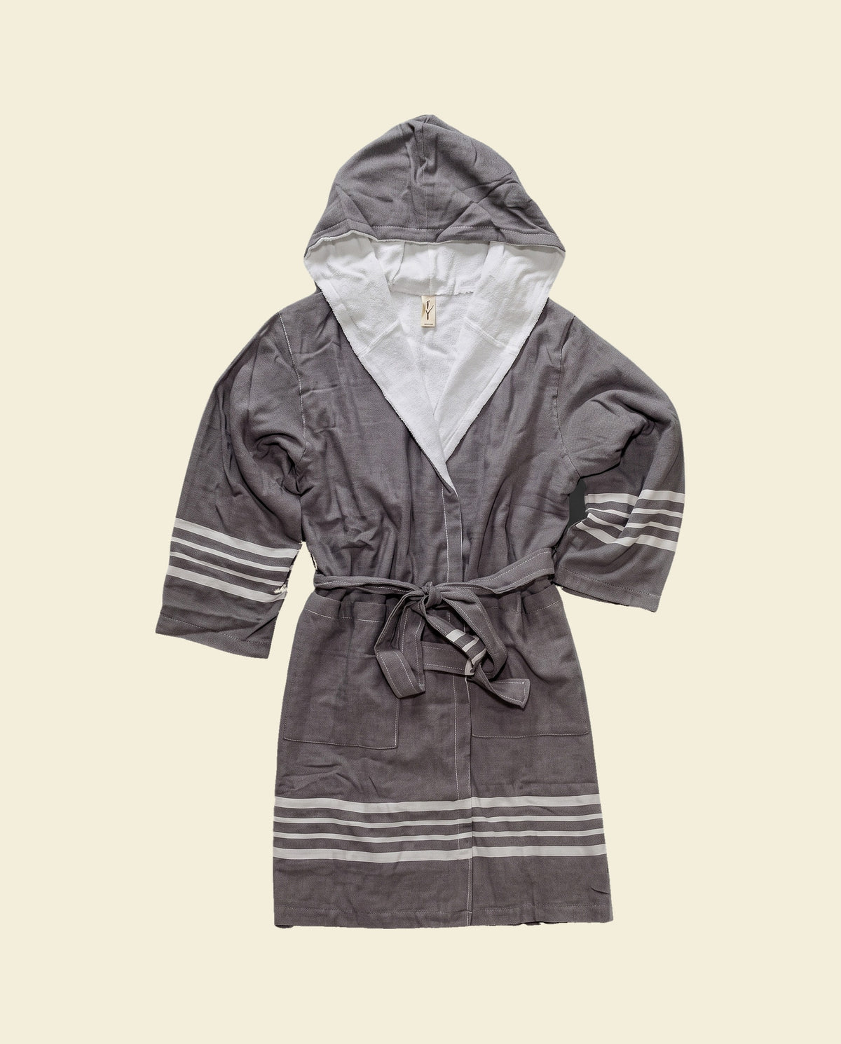 gevoerde hamam badjas Sun dark grey - op kleur