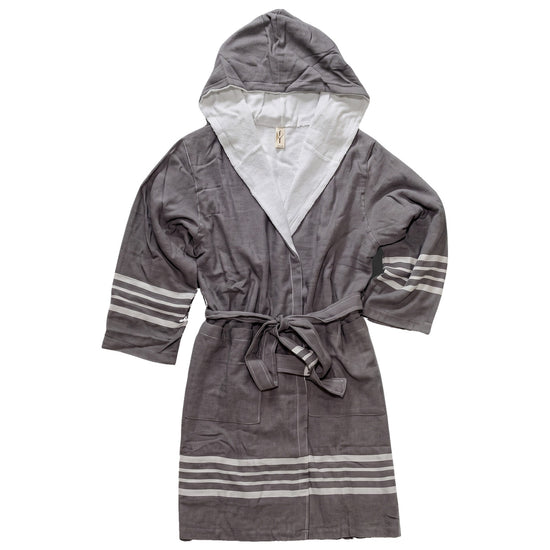 gevoerde hamam badjas Sun dark grey - vrijstaand