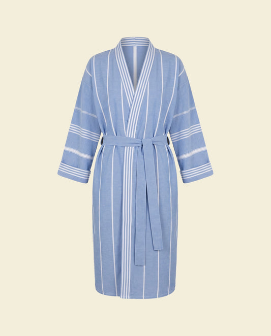 hamam badjas blauw - op kleur