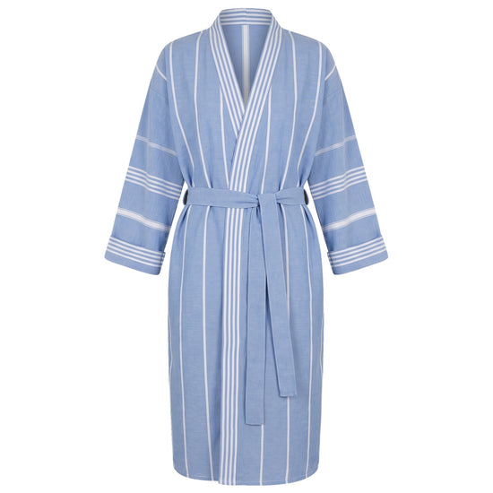 hamam badjas blauw - vrijstaand
