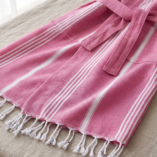 hamam badjas fuchsia - detail