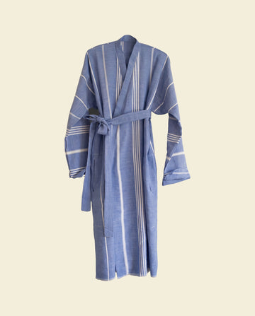 hamam badjas grieksblauw
