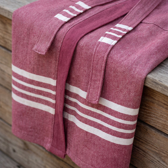 hamam badjas Krem Sultan bordeaux - detail
