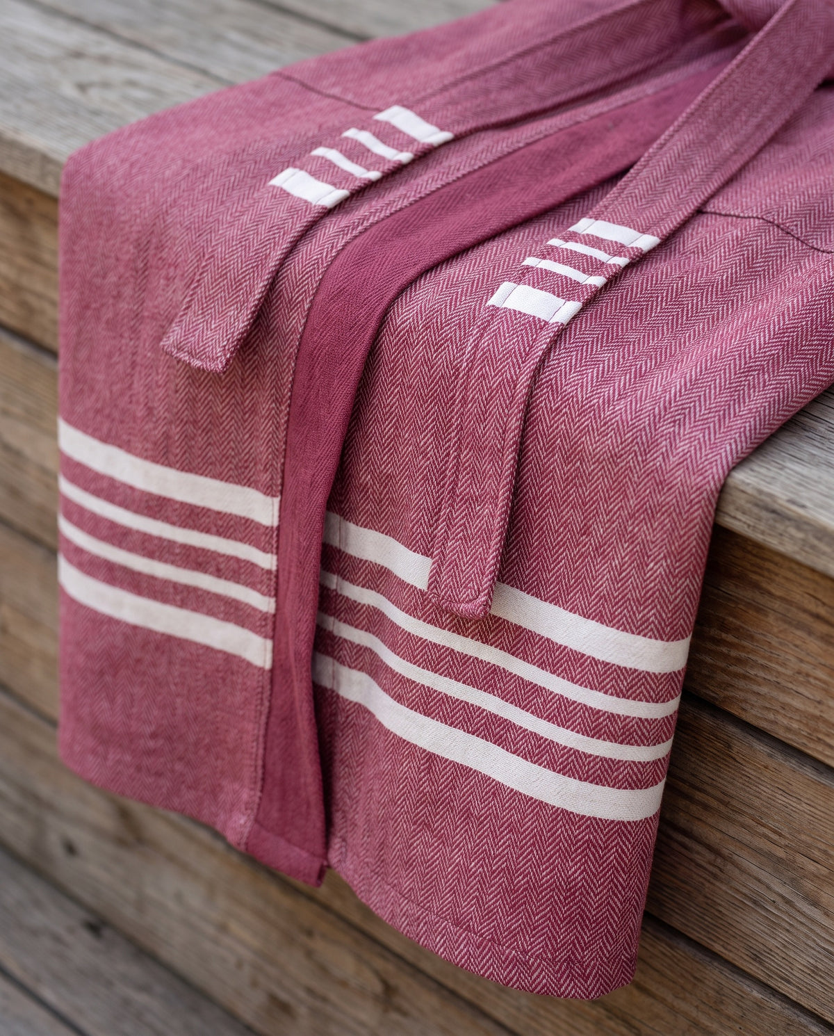 hamam badjas Krem Sultan bordeaux - detail