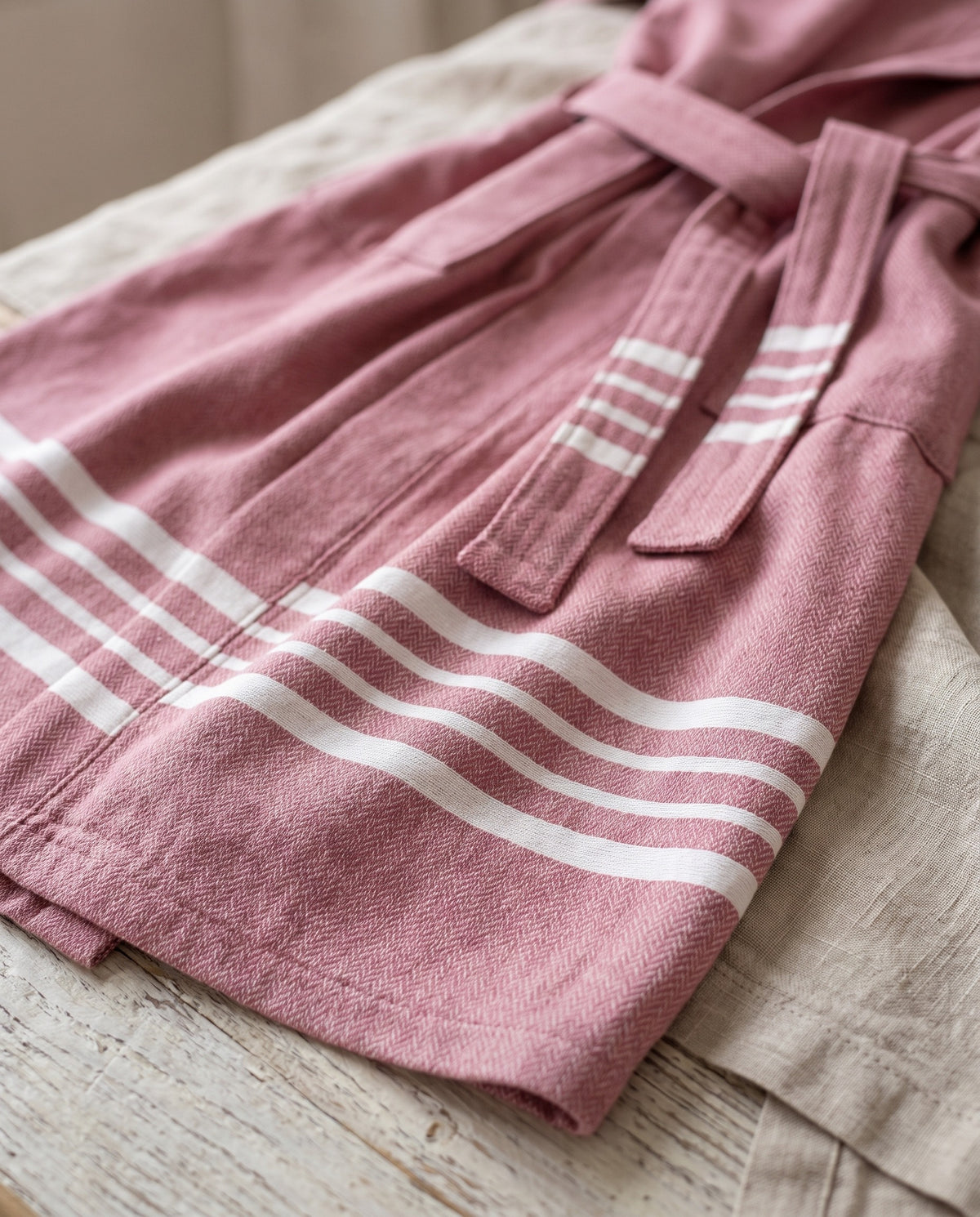 hamam badjas Krem Sultan dusty rose - detail
