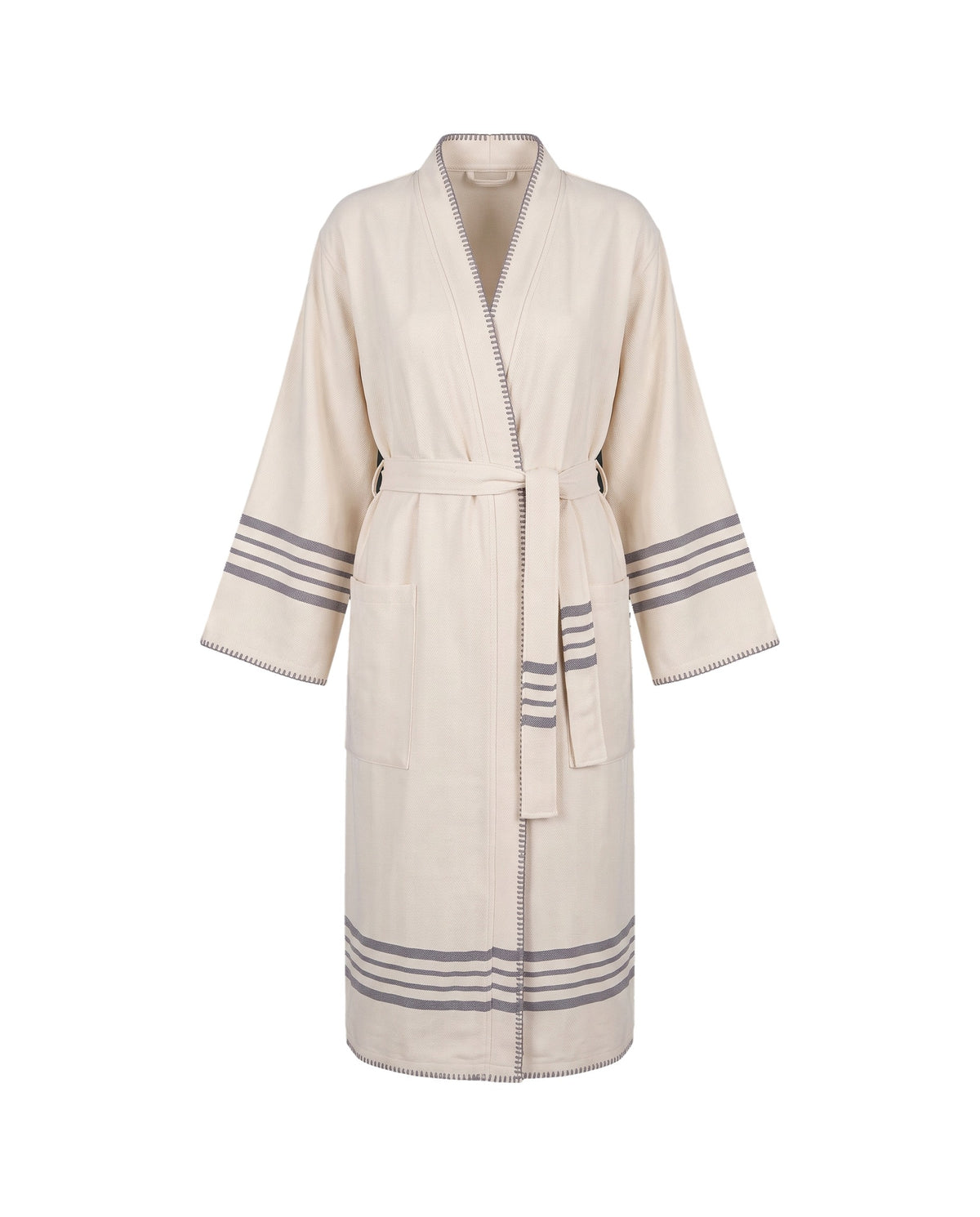 hamam badjas Krem Sultan kimono natural dark grey - vrijstaand