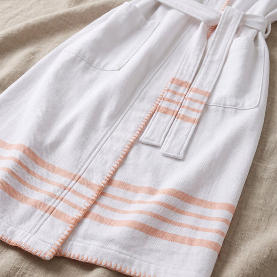 hamam badjas Krem Sultan kimono white melon - detail