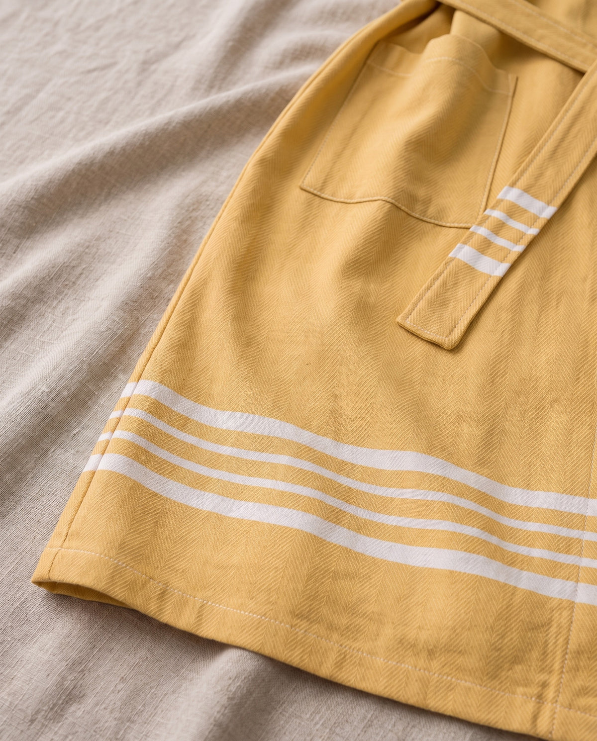 hamam badjas Krem Sultan mustard yellow - detail