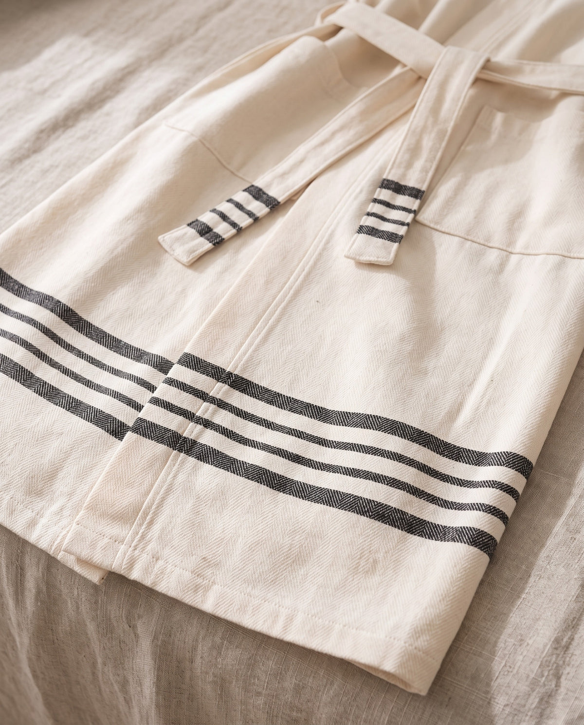 hamam badjas Krem Sultan natural black - detail