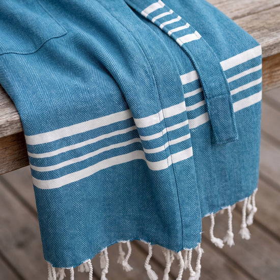 hamam badjas Krem Sultan petrol blue - detail