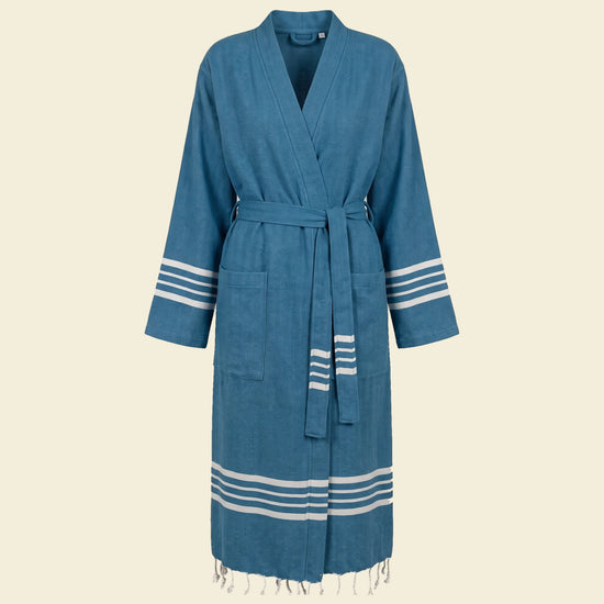hamam badjas Krem Sultan petrol blue - op kleur