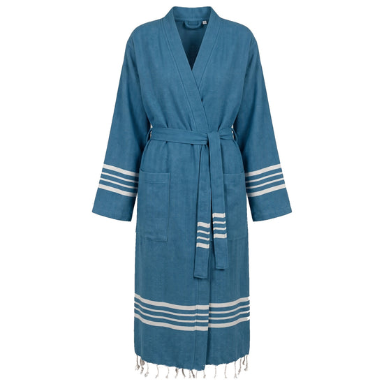 hamam badjas Krem Sultan petrol blue - vrijstaand