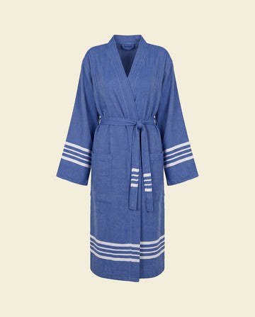 hamam badjas Krem Sultan royal blue - op kleur
