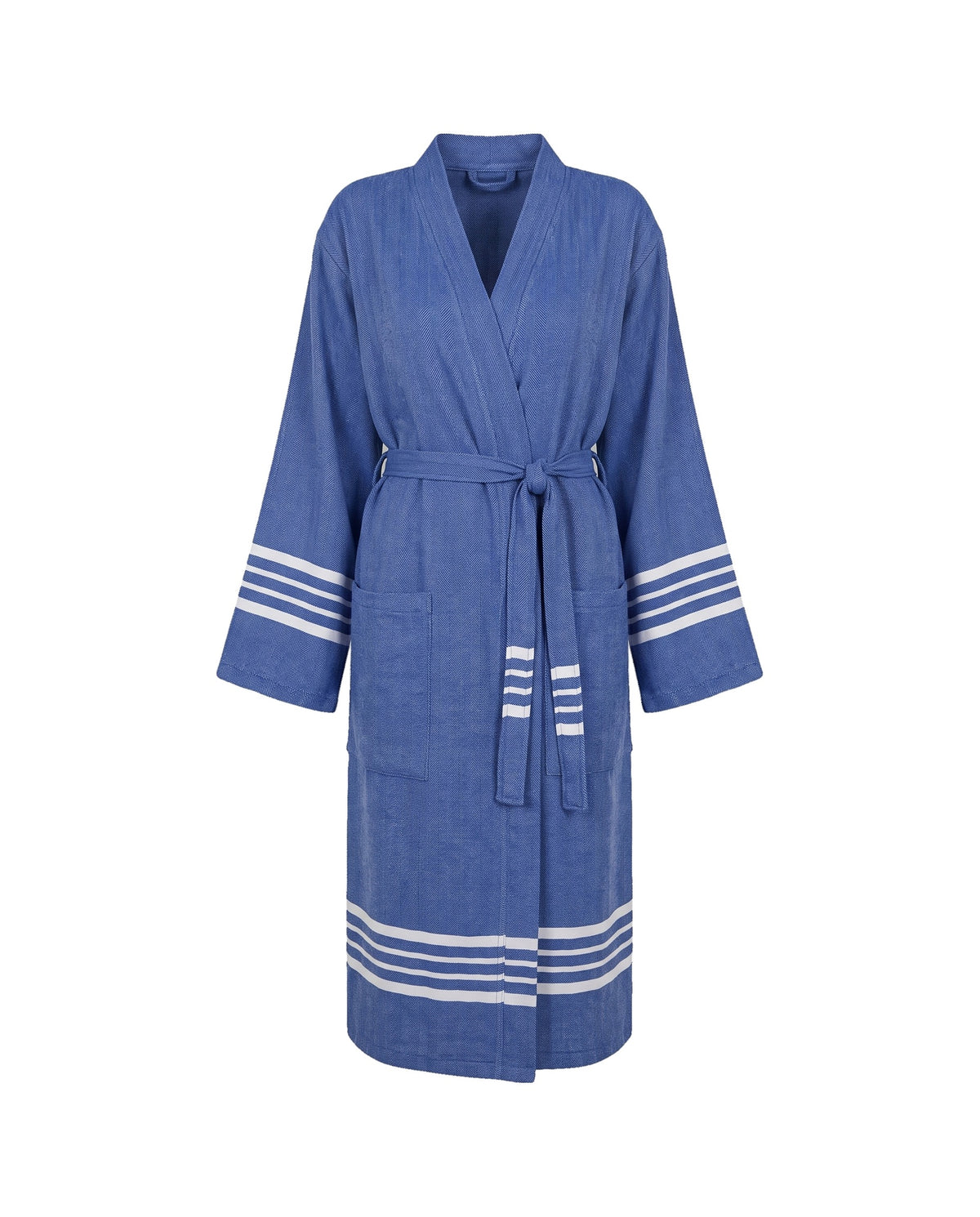 hamam badjas Krem Sultan royal blue - vrijstaand