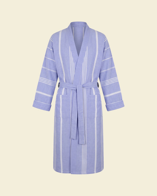 hamam badjas lavendelblauw - op kleur