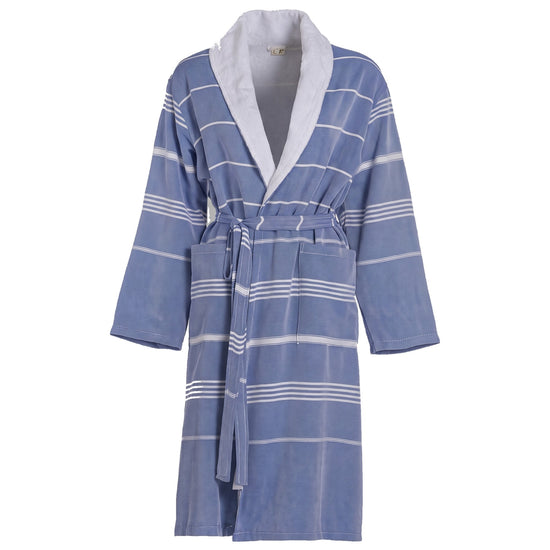 hamam badjas Leyla badstof royal blue - vrijstaand