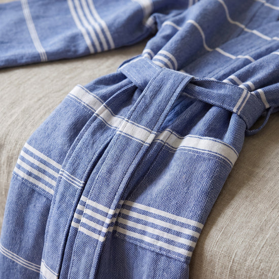 hamam badjas Leyla royal blue - detail