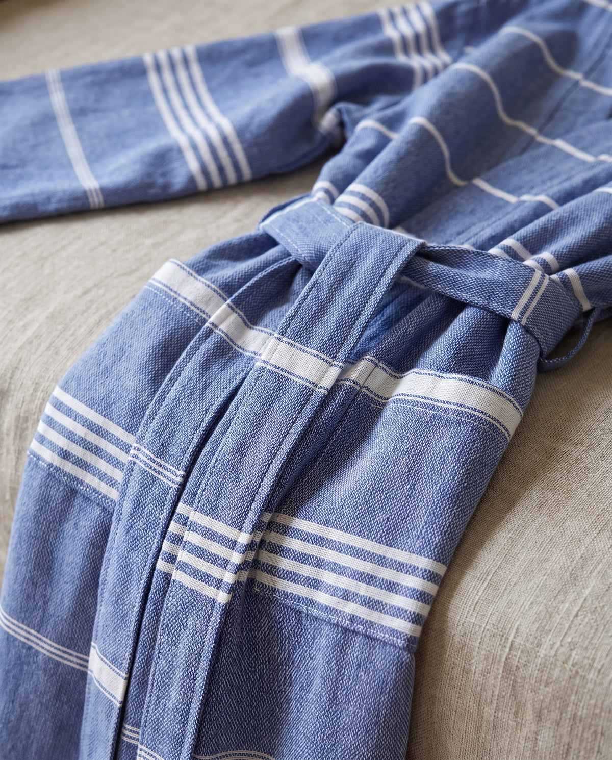 hamam badjas Leyla royal blue - detail