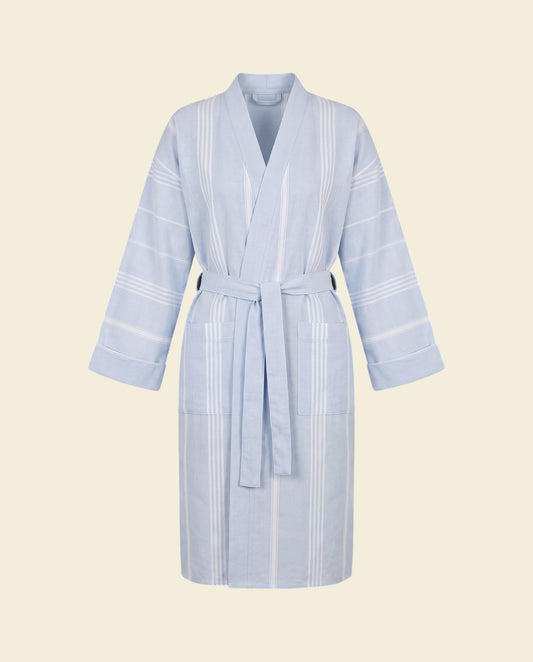 hamam badjas lichtblauw - op kleur