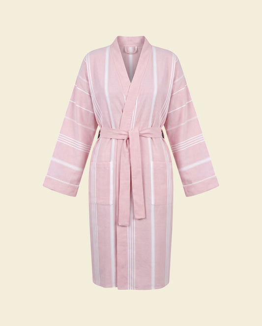 hamam badjas poederroze - op kleur