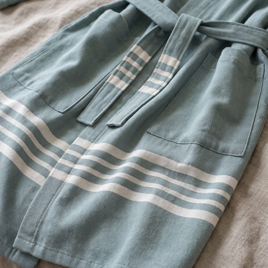 hamam badjas Sun almond green - detail