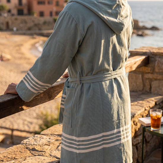 hamam badjas Sun almond green - sfeer