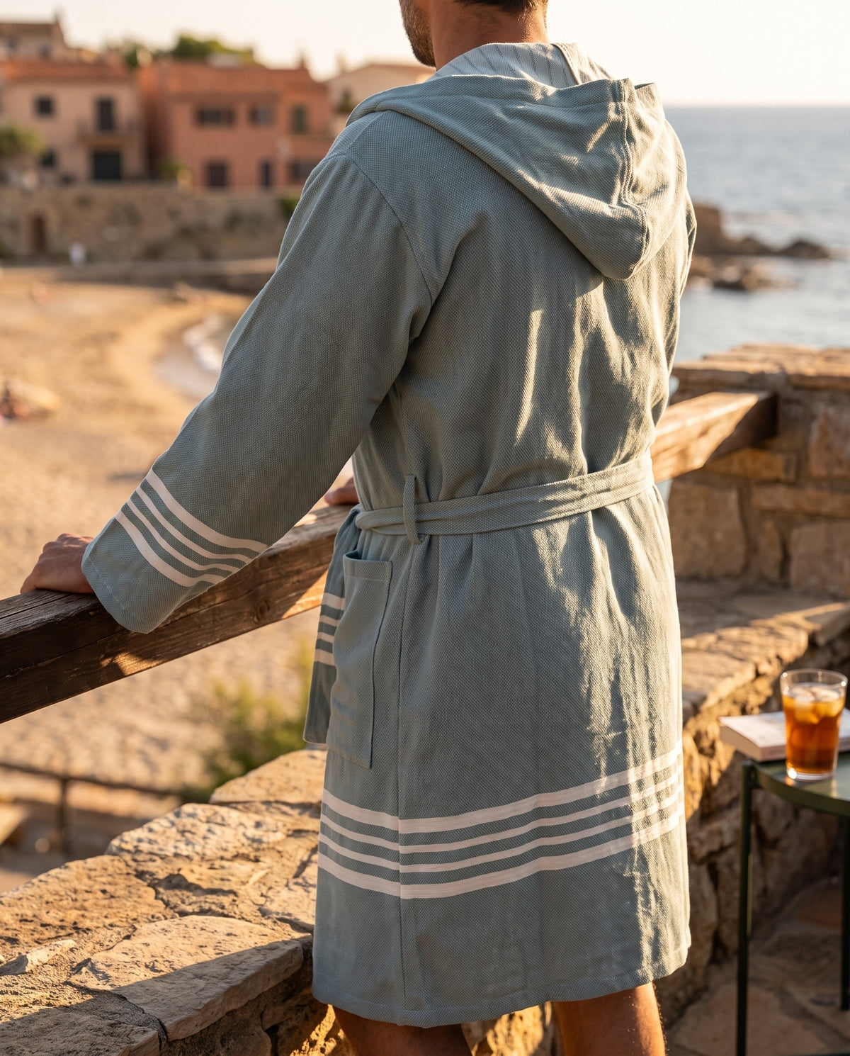 hamam badjas Sun almond green - sfeer