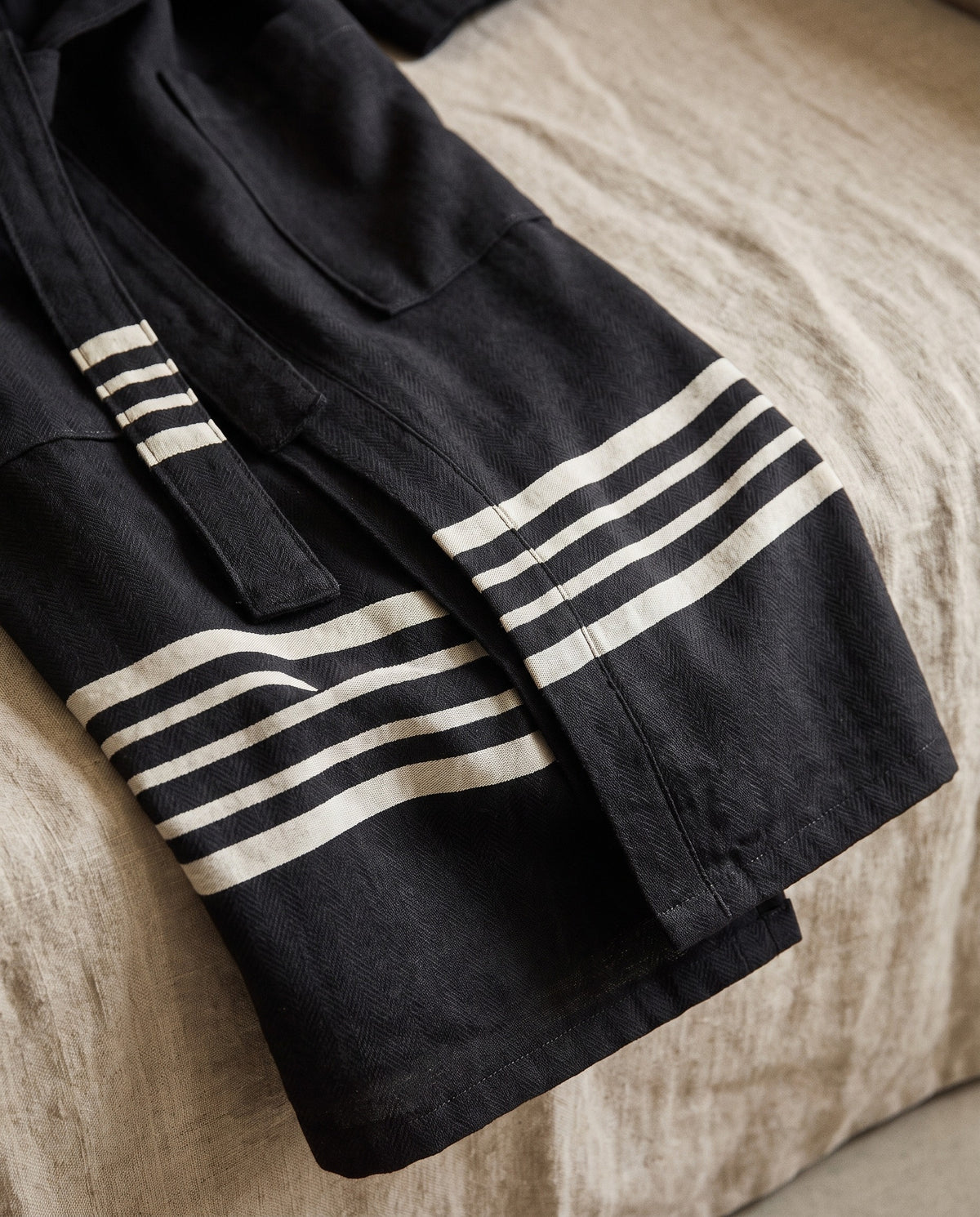 hamam badjas Sun black - detail