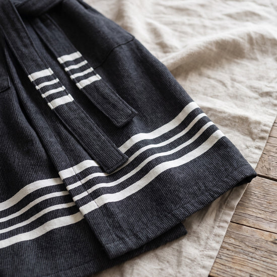 hamam badjas Sun heren black - detail