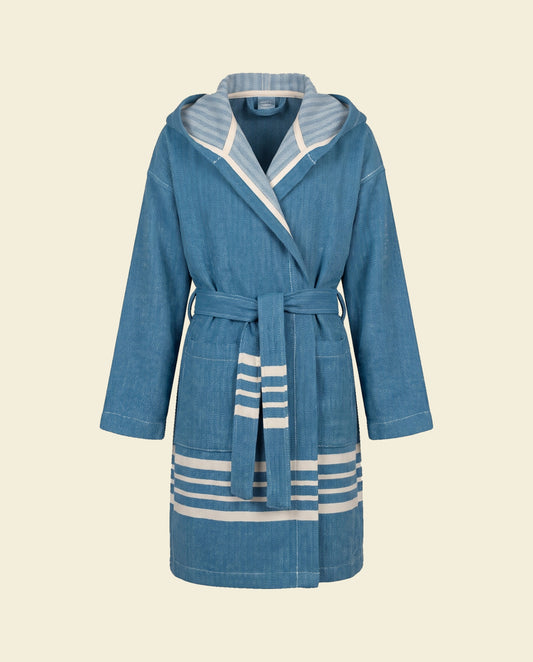 hamam badjas Sun kids petrol blue - op kleur