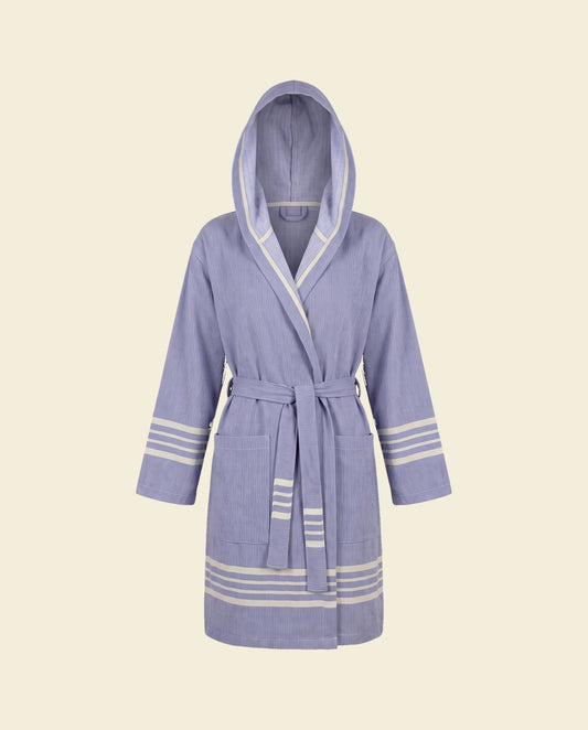 hamam badjas Sun lila (met franjes) - op kleur